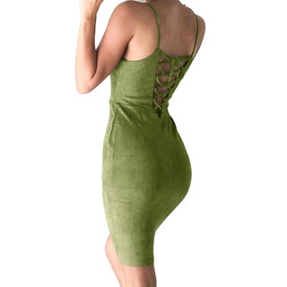 Đầm 2 dây đan dây lưng quyến rũ cho nữ