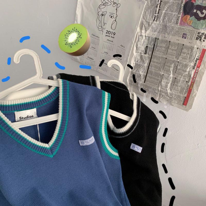 Áo khoác len không tay cổ chữ v phong cách Hàn quốc cho cặp đôi