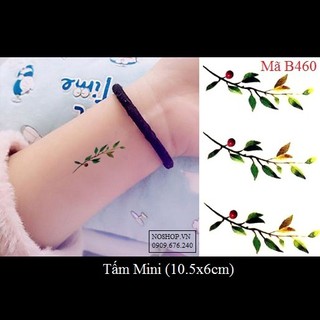 Xăm dán Tattoo hoa lá B460