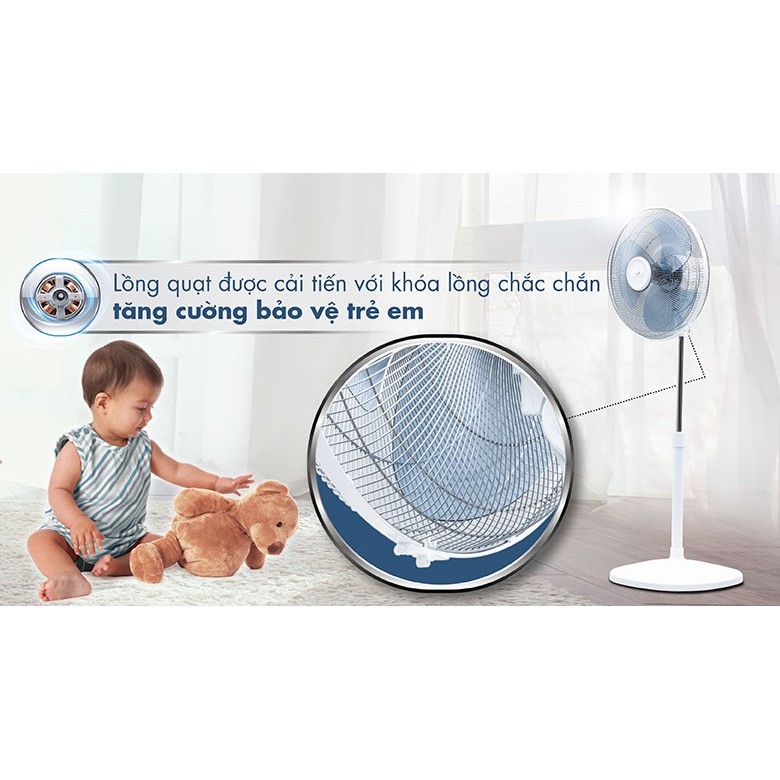 Quạt đứng Asia D16027- TV0 Trắng