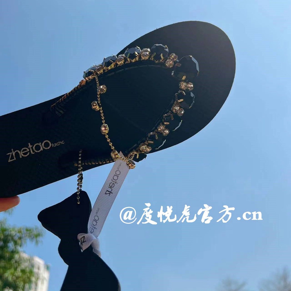 Dép Xỏ Ngón Đi Biển Mùa Hè 2022 Đính Đá Phong Cách Hàn Quốc Cho Nữ