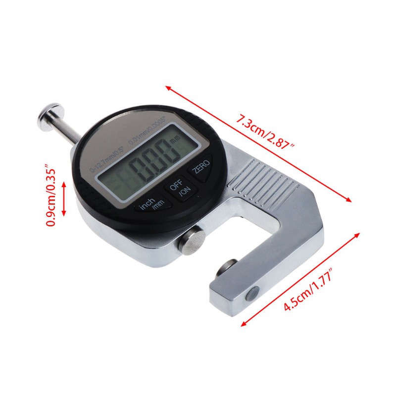 Máy đo độ dày kỹ thuật số 0-12.7mm/0-0.5inch tiện lợi kích thước 7.3cm*4.5cm*0.9cm