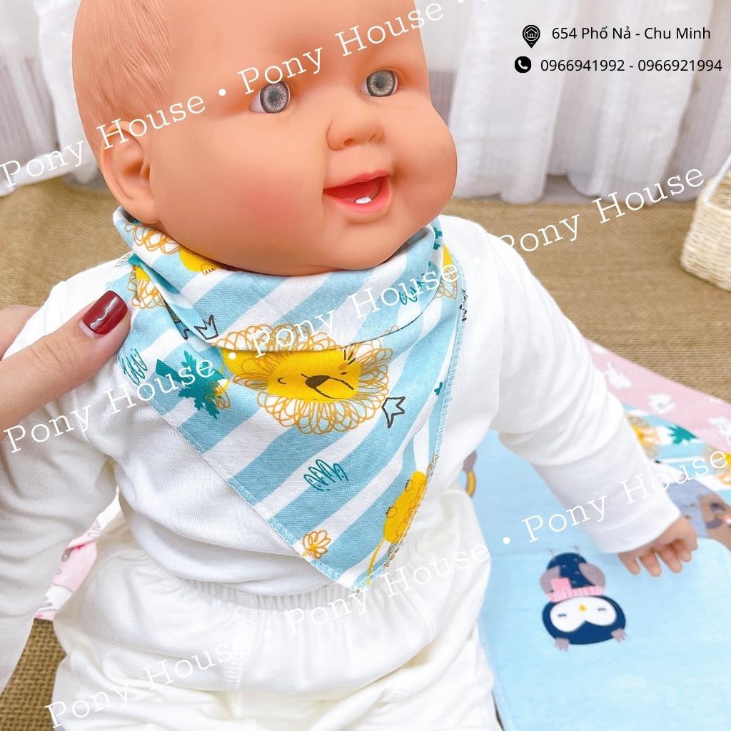 Yếm Tam Giác - Khăn Quàng Cổ Cotton Màu Có Cúc Bấm Mềm, Mịn Cho Bé Sơ Sinh