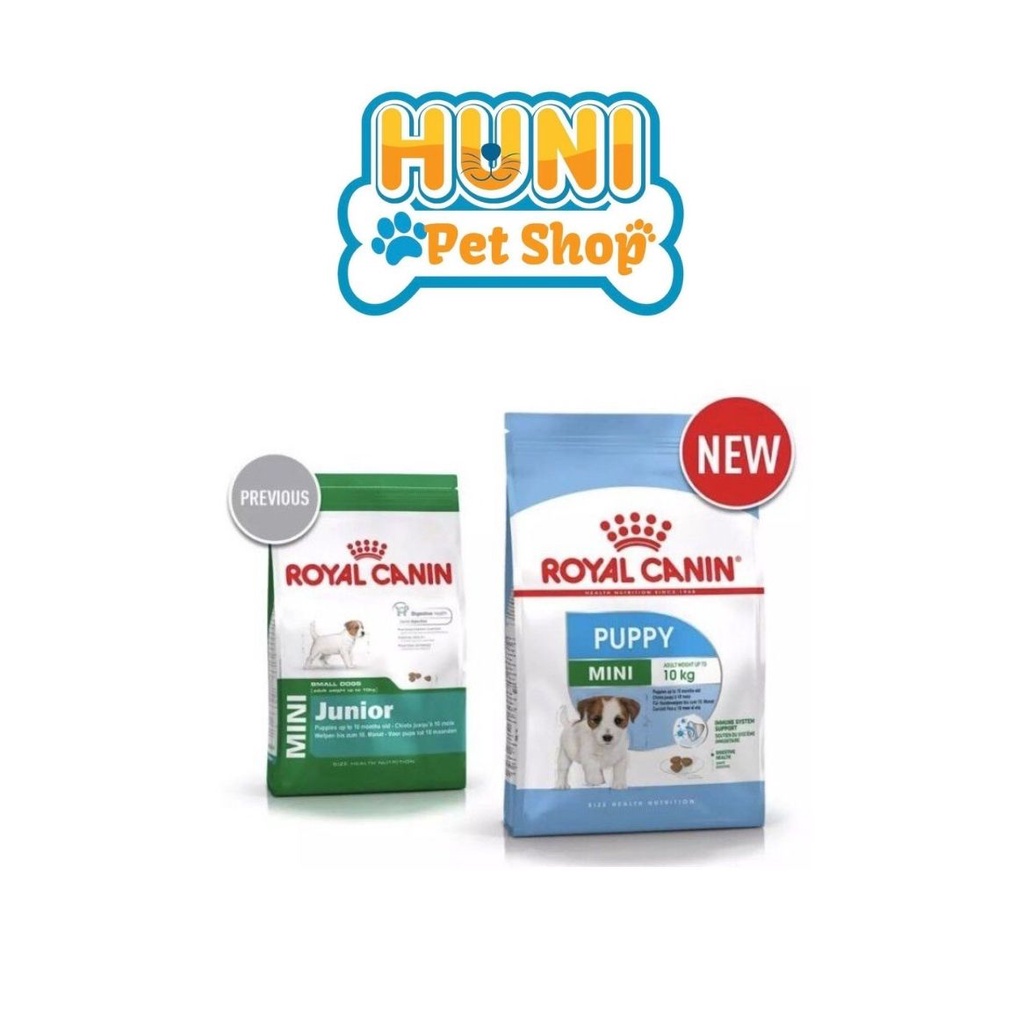 Thức ăn cho chó con hạt Royal Canine Mini Puppy - túi 800g, 2kg Huni Petshop