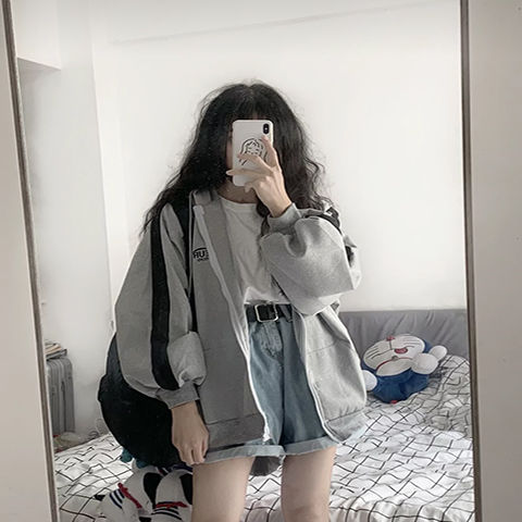 Áo hoodie tay dài thể thao phong cách Harajuku hợp thời trang | BigBuy360 - bigbuy360.vn