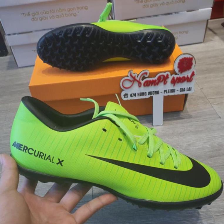 (CÓ BẢO HÀNH) MERCURIAL X Xanh Lá TF | Giày Bóng Đá Shopee gi .