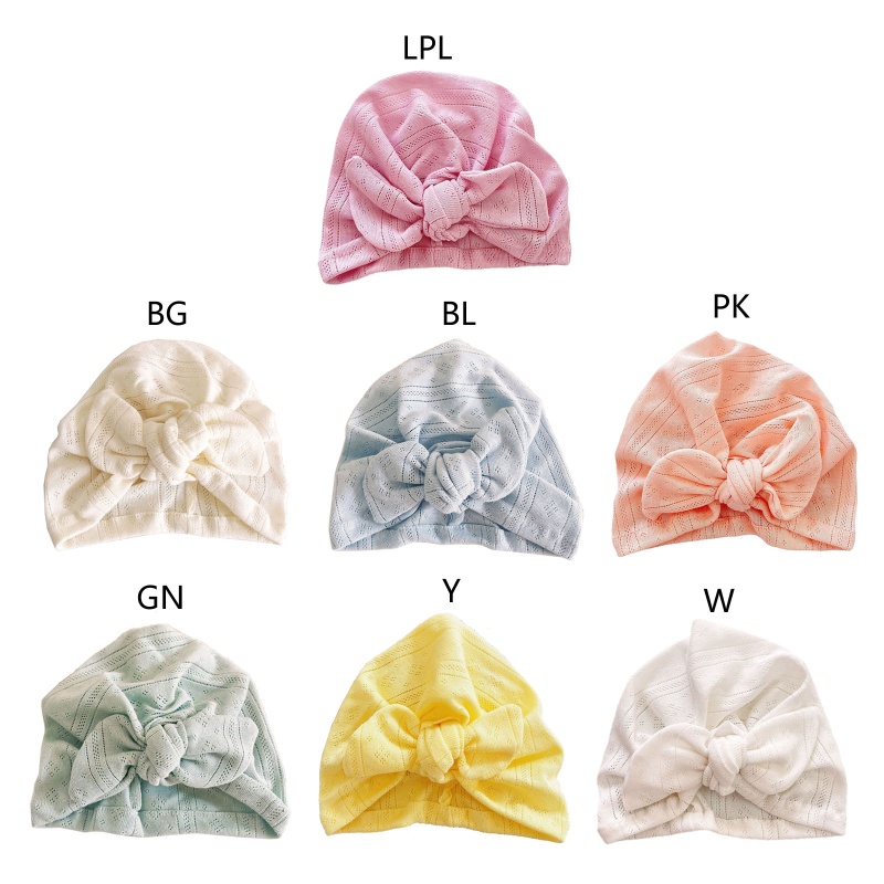 Mũ Beanie Cotton Thắt Nút Tinh Tế Cho Em Bé Sơ Sinh