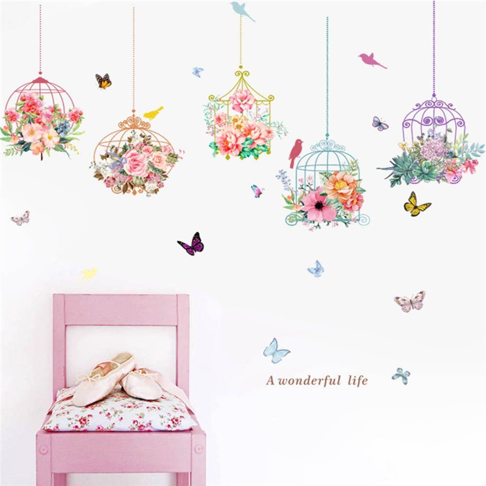 PATRICIA Sticker Dán Tường Chống Thấm Nước Họa Tiết Hình Bông Hoa Dùng Trang Trí Phòng Cho Trẻ Nhỏ