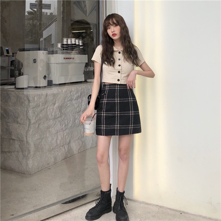 Áo Sơ Mi Ngắn Tay Dáng Ôm Phong Cách Retro Thời Trang