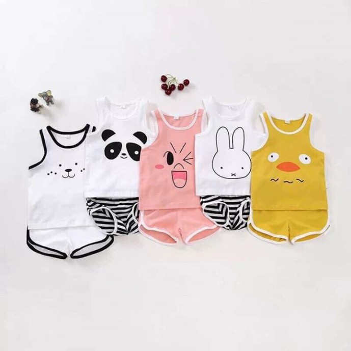 Set 1 bộ quần áo cho bé 0-5 tuổi- Hàng thun cotton ba lỗ - Thời trang Familylove   Hàng chuẩn thương hiệu