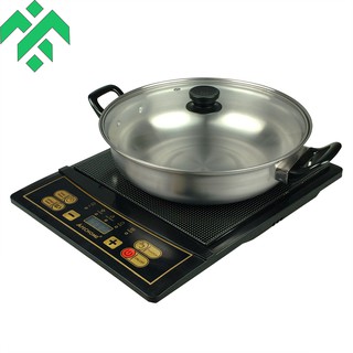 Bếp điện từ Apechome APH-BT85S không kén nồi chảo, có nồi lẩu inox kèm theo