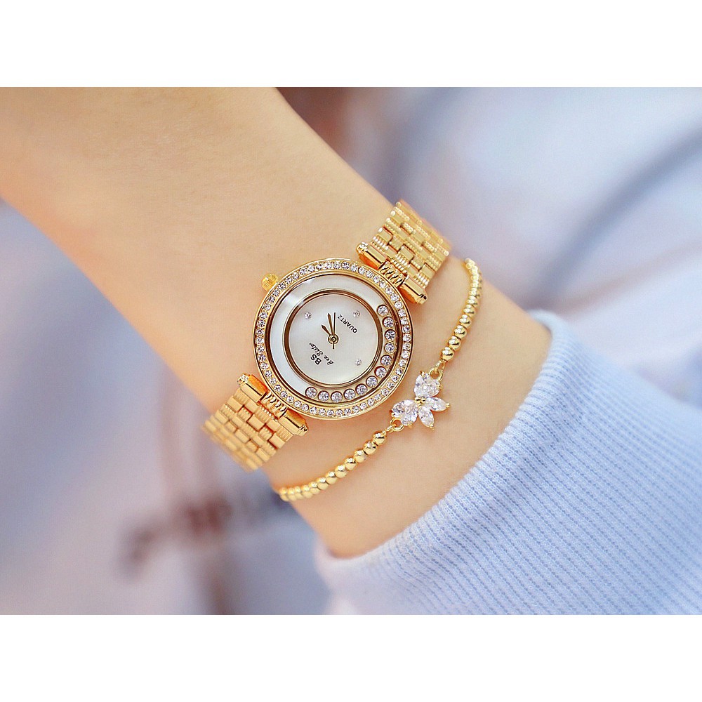 [ xả kho ] Đồng hồ nữ Bee Sister FA1552 dây thép cao cấp, mặt tròn đính đá, thiết kế sang trọng, đẳng cấp