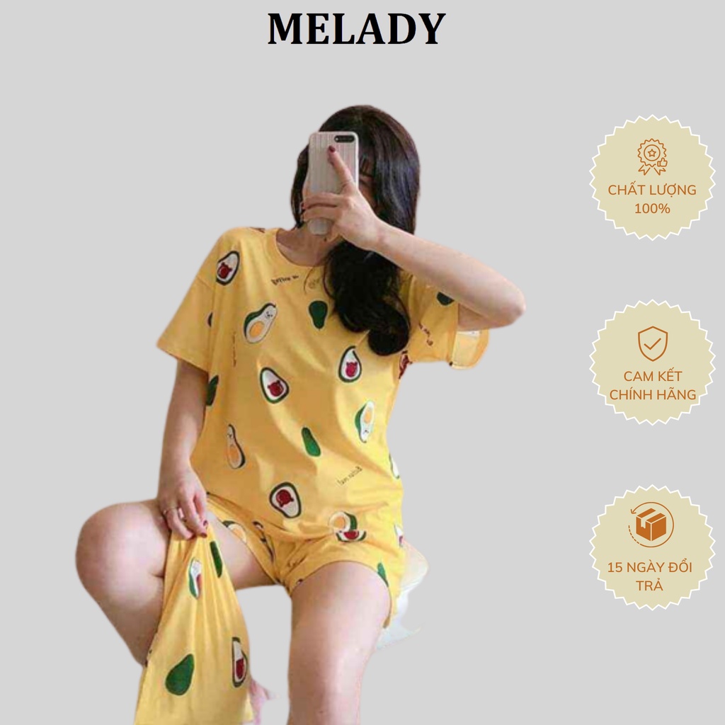 Bộ nữ mặc nhà MELADY QUẦN ĐÙI ÁO CỘC hàng cotton đẹp thấm hút mồ hôi cực kì tốt