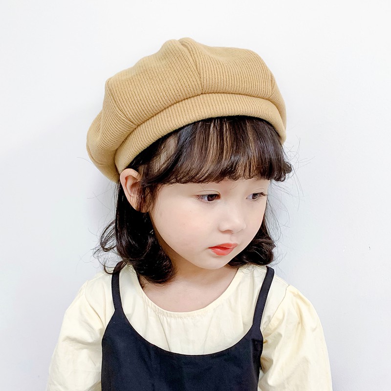 Mũ Bát Giác Màu Trơn Giữ Ấm Cho Bé