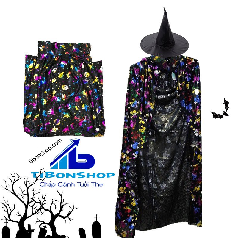 Trang Phục hóa Trang halloween-Áo Choàng Phù Thủy 06