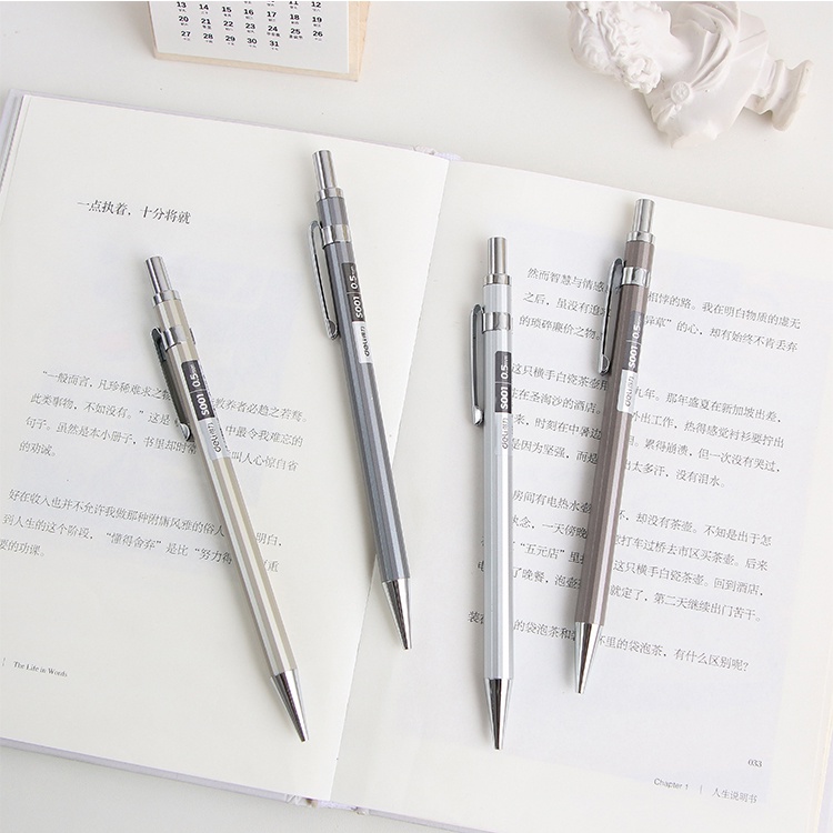 Deli Bút Chì Bấm Kim Loại Ngòi 0.5mm 0.7mm 2B Tiện Dụng