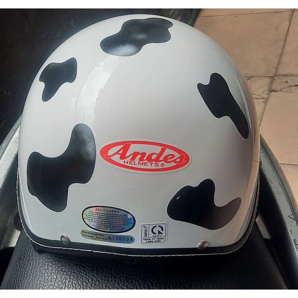 nón bảo hiểm andes 139 kính âm tem bò sữa mẫu mới siêu xinh hàng chính hãng