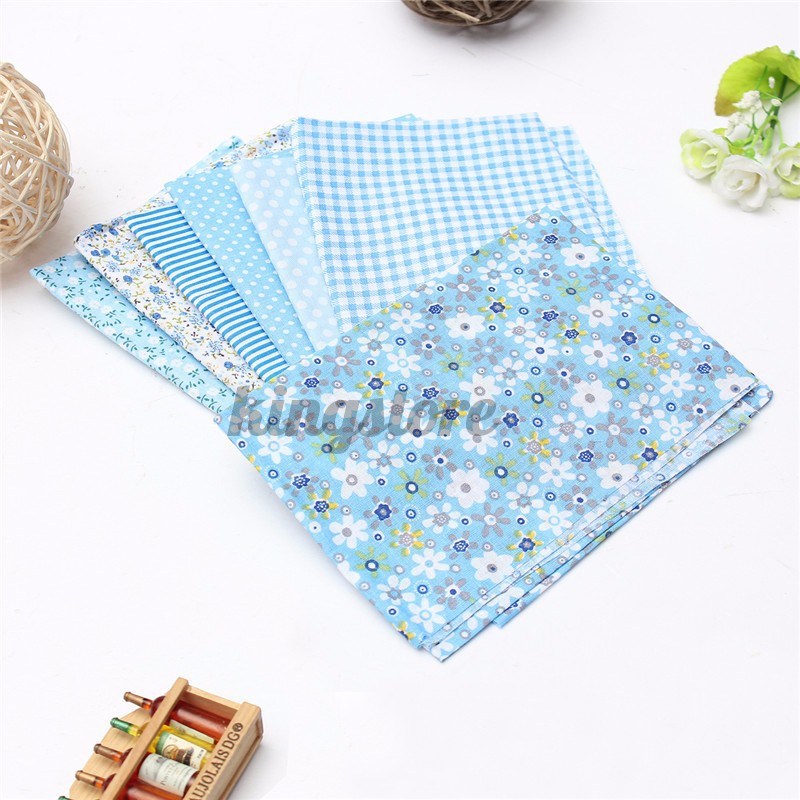 Bộ 7 Chăn Cotton Màu Xanh Dương 19.7 &quot;X19.7&quot;