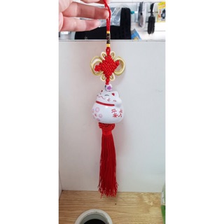 Mèo Sứ May Mắn Treo Xe - Trang Trí Phòng