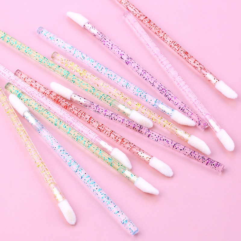 50 pha lê bàn chải môi với một lần son môi Wands áp dụng công cụ trang điểm sắc đẹp da lông mi