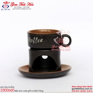 Ly tách cafe đốt nến men đen lòng gốm Gốm sứ Bát Tràng