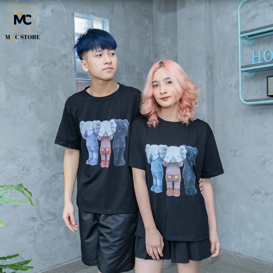 áo đôi  thun ngắn tay in hình gấu moschino