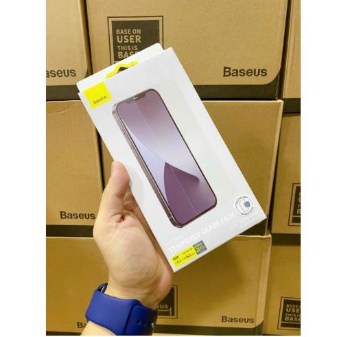 Bộ 2 Kính cường lực Trong suốt hãng Baseus cho iPhone 12 Mini/ 12/ 12 Pro/ 12 Pro Max Siêu mỏng