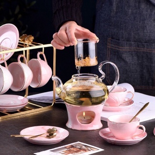 (hàng có sẵn )Bộ ấm trà chiều vân đá