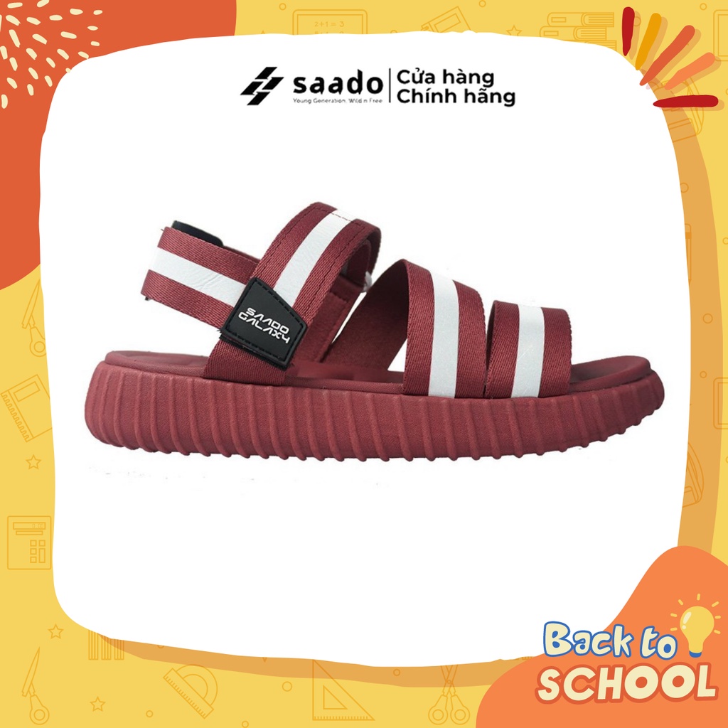 SANDAL SAADO | GX02 - Candy Cane - Màu Đỏ Đô Phối Dây Phản Quang | Giày Sandal Thương Hiệu Mỹ Cao Cấp