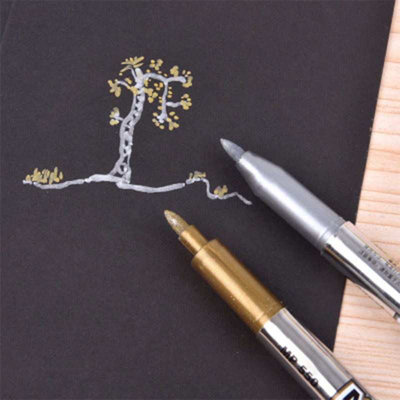 Set 12 bút lông nhũ ánh kim vẽ graffiti resin epoxy acrylic dùng cho đánh dấu/ vẽ tạo điểm nhấn YOI
