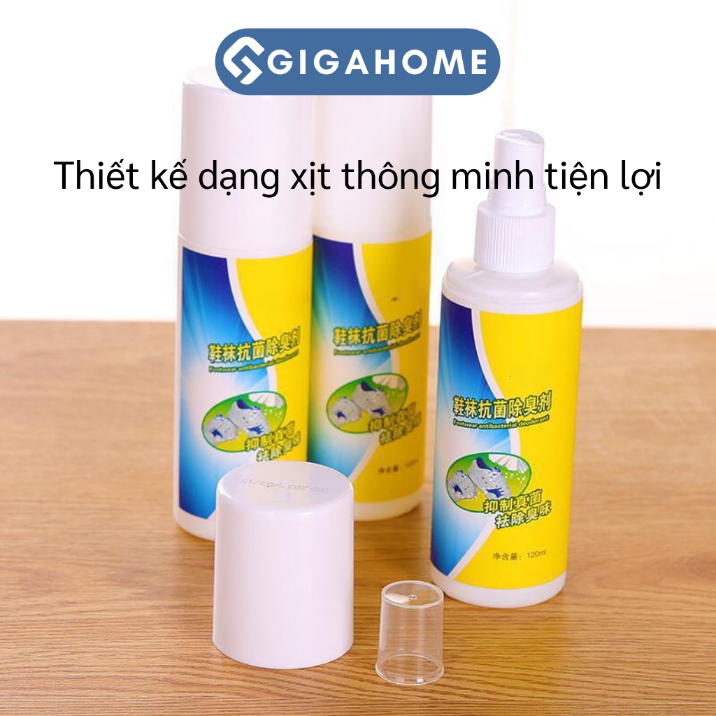Xịt Khử Mùi Giày, Chống Hôi Chân GIGAHOME Diệt Khuẩn, Lưu Giữ Hương Thơm 120ml 5394