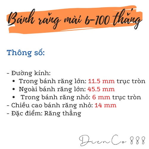 Bộ nhông bánh răng máy mài Bosch GWS 6-100 răng thẳng