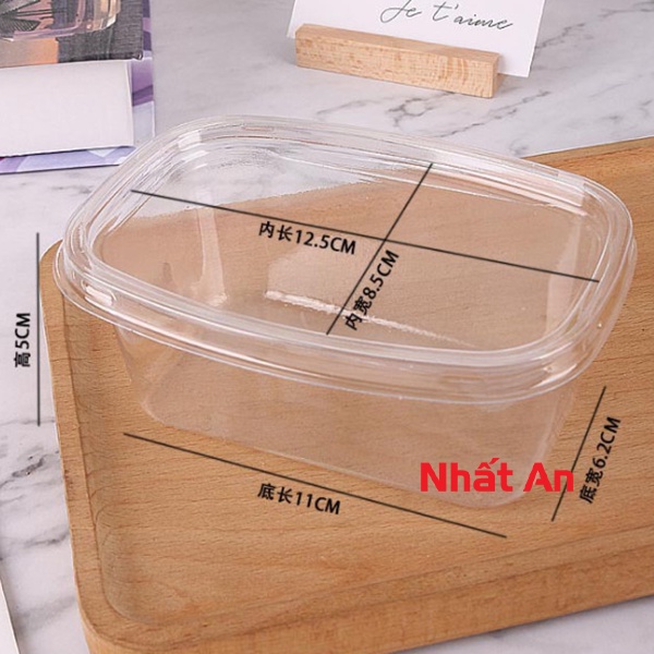 Hộp nhựa hình chữ nhật PET XY092 (Có nắp)