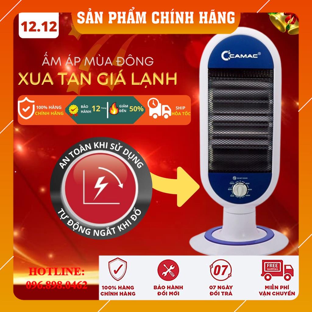 Máy Sưởi Ấm CAMAC [HÀNG VNXK - BẢO HÀNH 24 THÁNG], Quạt Sưởi Ấm Cao Cấp, Đèn Sưởi Halogen CAMAC - Lò Sưởi Điện Đa Năng