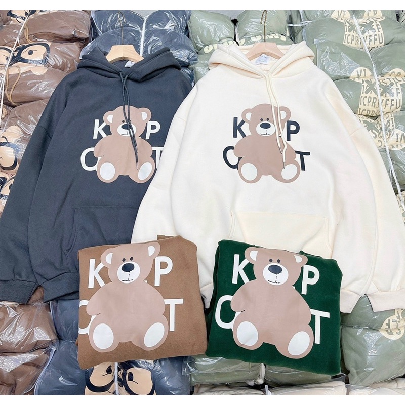 [ Rẻ vô địch ] Áo hoodie form đại mũ hai lớp - Gấu KP