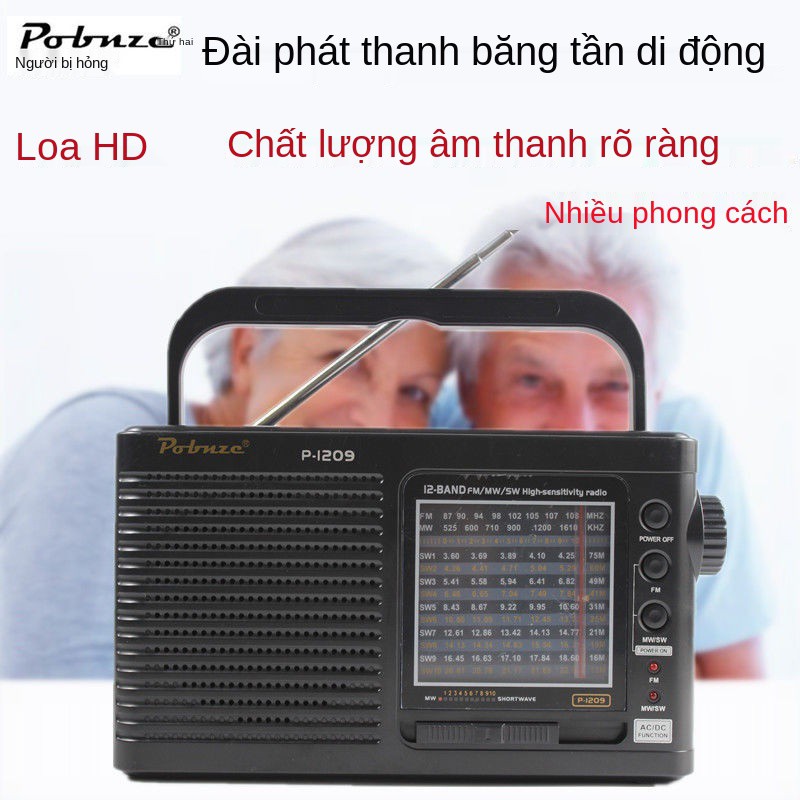 Icebreaker old man radio bán dẫn băng tần đầy đủ FM phát sóng máy nghe nhạc bên ngoài di động cho người già sử dụng tron