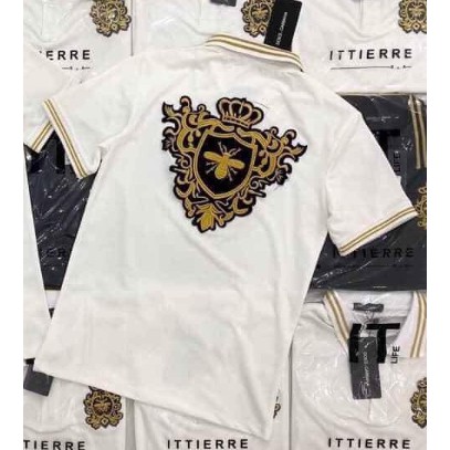 Video Áo thun nam thêu cao cấp cotton 4 chiều thoáng mát 2 màu trắng đen phối hình thời trang | BigBuy360 - bigbuy360.vn