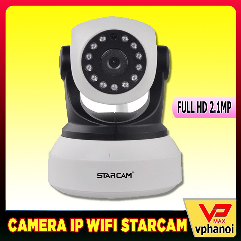 [Mã 2404EL10K giảm 10K đơn 20K] Camera Ip Wifi Starcam 2.1Mp full HD 1080p/ Thẻ nhớ Sandisk 32gb bh 7 năm chính hãng