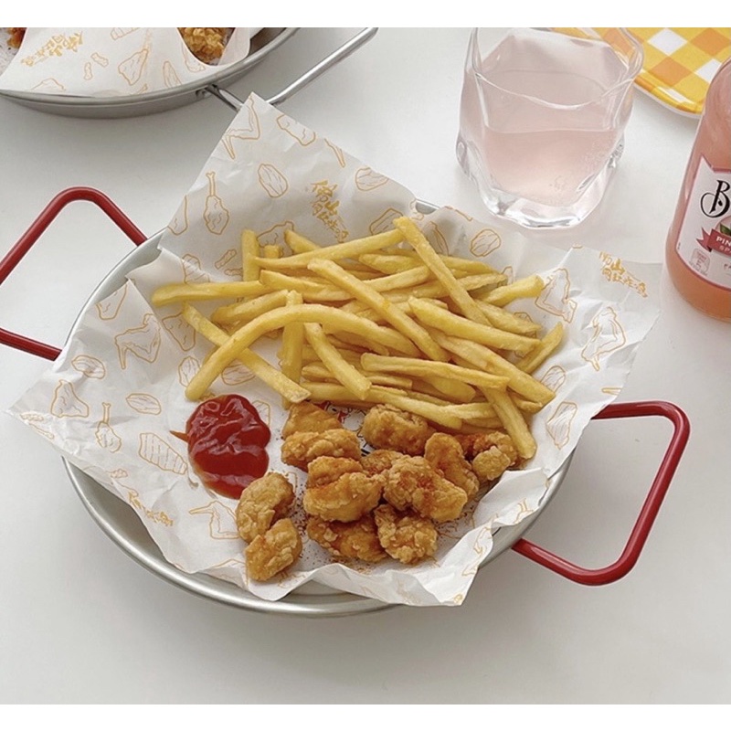 Chảo decor, ăn bánh mì, salad, mì Ý