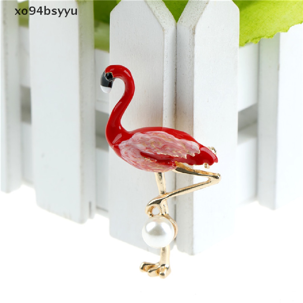 [xo94bsyyu] Vivid Flamingo Brooches Unisex Women and Men Brooch Pin Bird Dress Coat Jewelry .