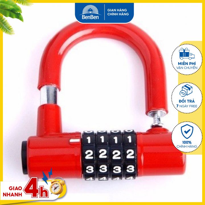 Ổ Khóa Chống Trộm 4 Số - Đổi Được Mật Khẩu - Không Sợ Mất Chìa -  Thép Không Gỉ Chống Cắt, Đảm Bảo An Toàn Hiệu Quả Cao