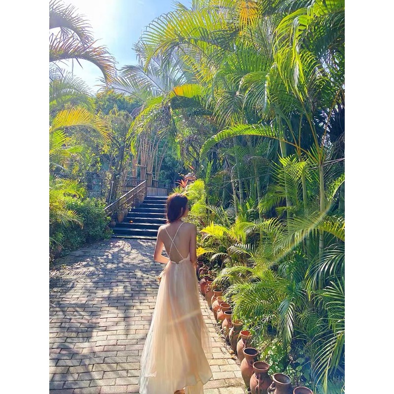 Váy 2 dây đi biển tiểu thư (có sẵn) | BigBuy360 - bigbuy360.vn