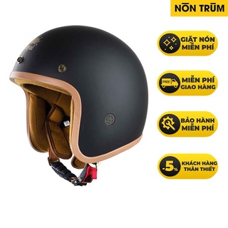 Nón bảo hiểm 3/4 royal m20b đen nâu nhám
