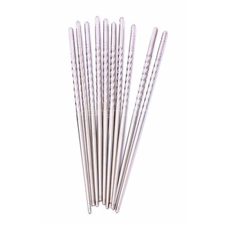 Vỉ 5 đôi đũa inox xoắn