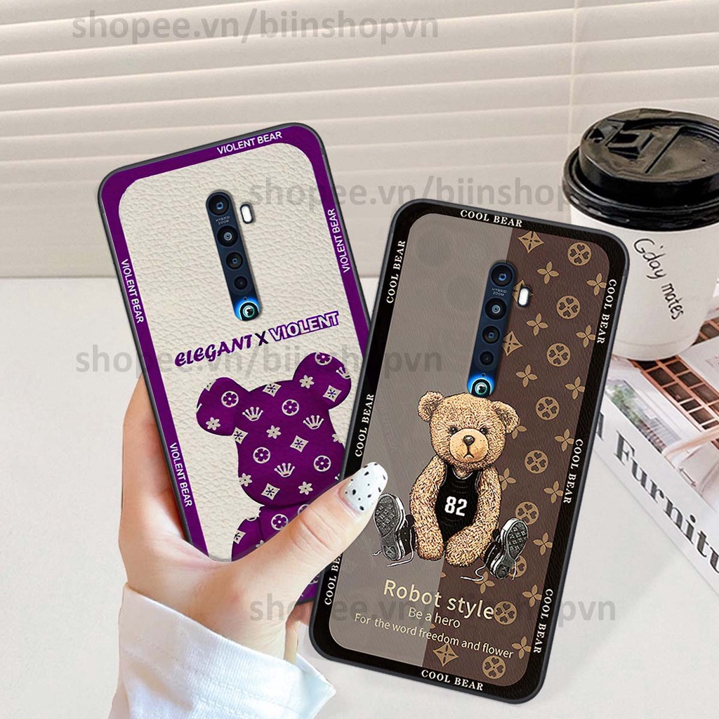 Ốp Oppo Reno 2f / Reno2 F hình gấu bear brick đẹp độc lạ, thời trang, cá tính