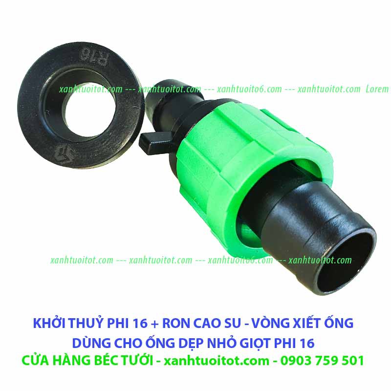 BỘ 10 cái KHỞI THUỶ PHI 16 + RON CAO SU - DÙNG CHO ỐNG NHỎ GIỌT PHI 16