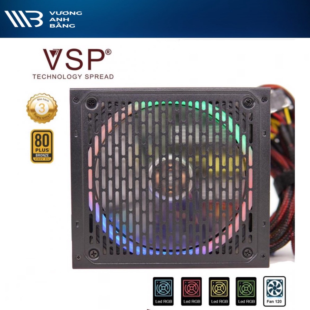 Nguồn VISION SR-600W Gaming Led Chính hãng- Bảo hành 36 tháng