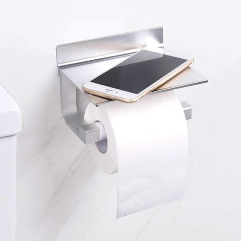 Giá Đỡ Cuộn Giấy Vệ Sinh Gắn Tường Bằng Thép Không Gỉ Kèm Khay Đựng Tiện Lợi Dành Cho Nhà Bếp / Phòng Tắm