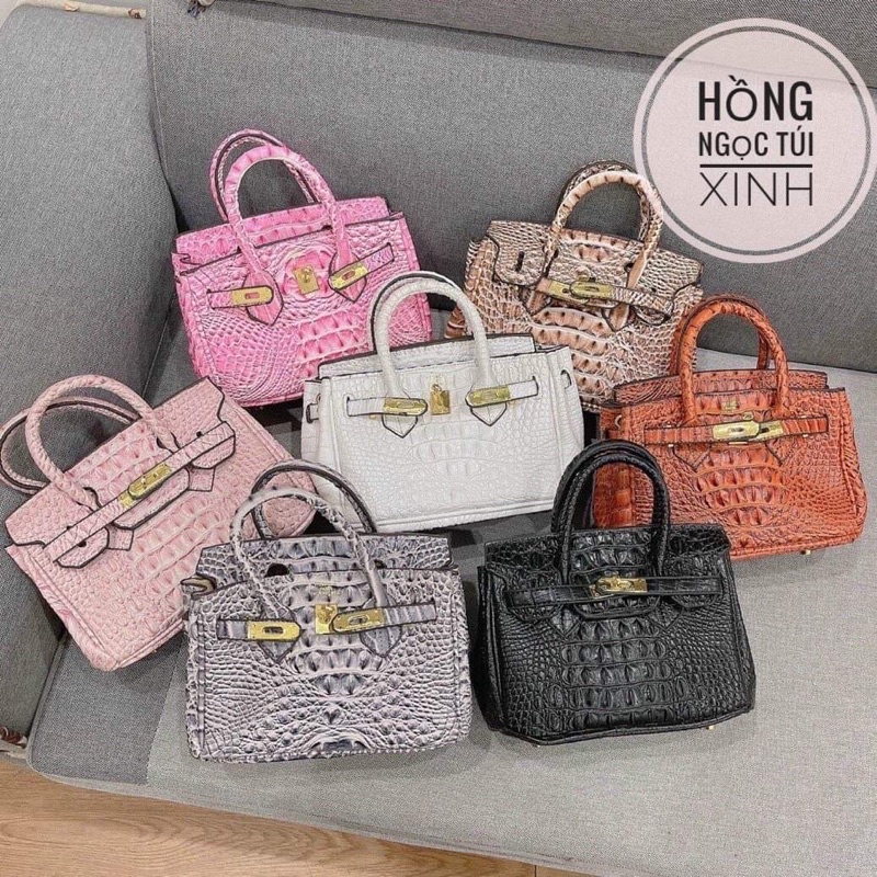 Túi hermes khoá cầm tay quảng châu dập vân cá sấu ,túi xách nữ công sở cao cấp