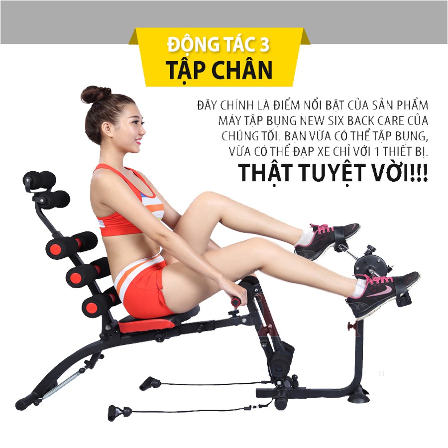 Máy Tập Cơ Bụng Đa Năng Six Pack Care Thế Hệ Mới 2022 Tích Hợp Đạp Xe